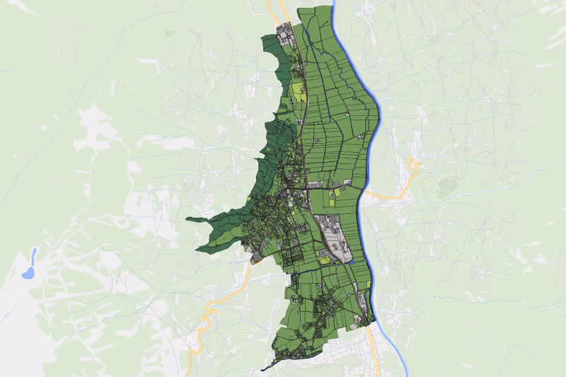 Kartenvorschau des Bodenverbrauchs der KG Fügen