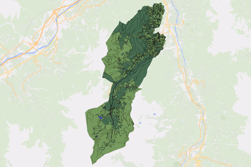 Kartenvorschau des Bodenverbrauchs der KG Fügenberg