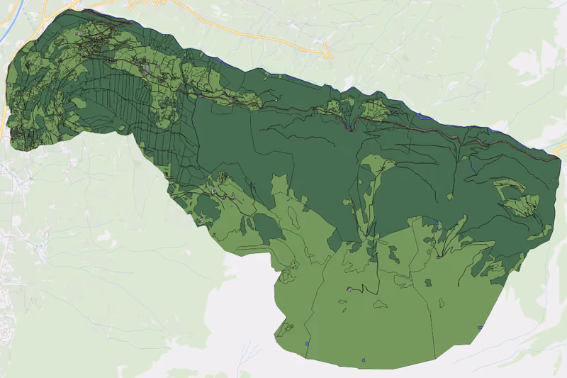 Kartenvorschau des Bodenverbrauchs der KG Hainzenberg