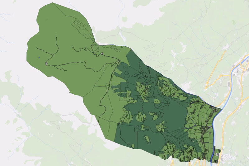 Kartenvorschau des Bodenverbrauchs der KG Laimach