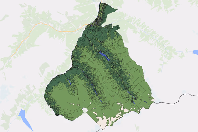 Kartenvorschau des Bodenverbrauchs der KG Mayrhofen