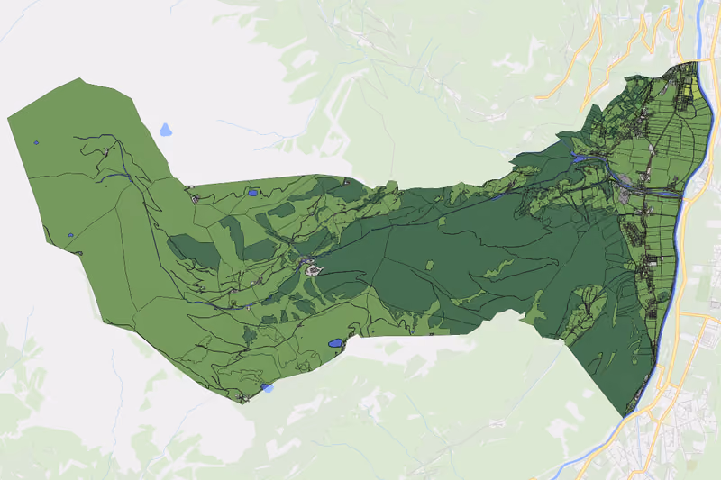 Kartenvorschau des Bodenverbrauchs der KG Schwendau
