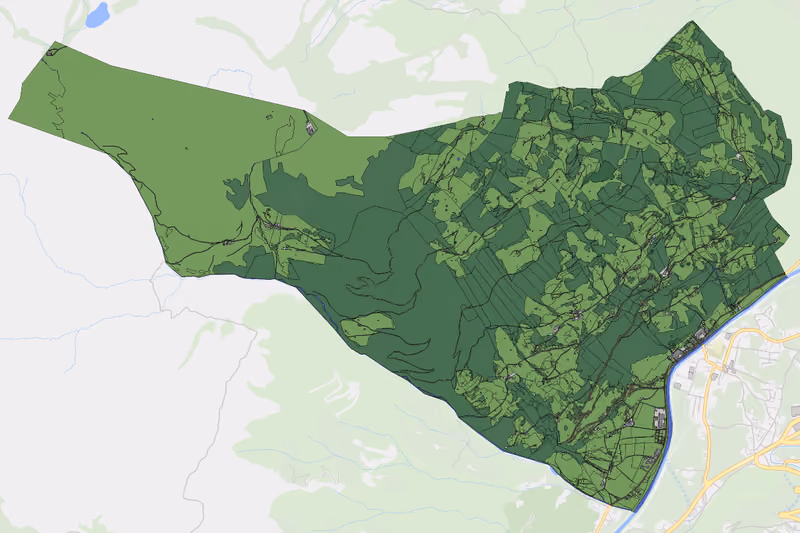 Kartenvorschau des Bodenverbrauchs der KG Zellberg