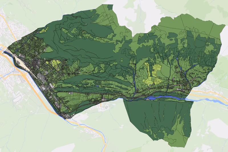 Kartenvorschau des Bodenverbrauchs der KG Bludenz