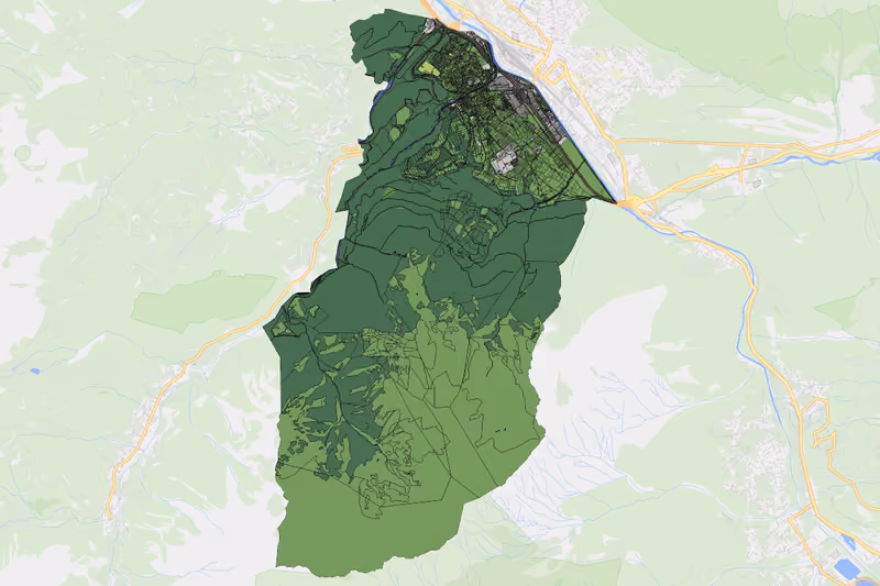 Kartenvorschau des Bodenverbrauchs der KG Bürs