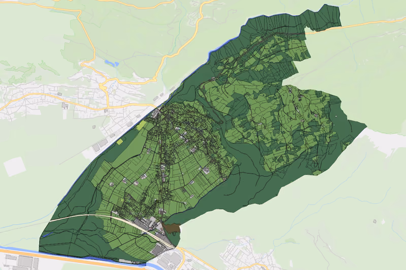 Kartenvorschau des Bodenverbrauchs der KG Ludesch