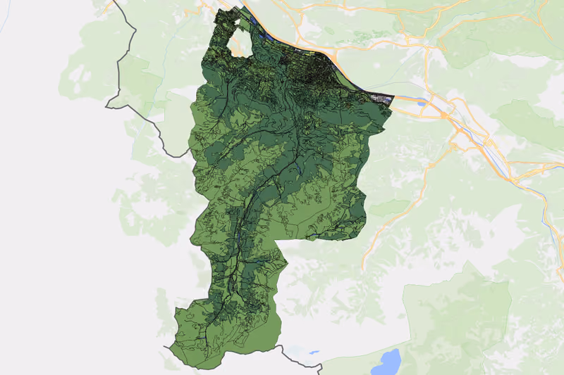 Kartenvorschau des Bodenverbrauchs der KG Nenzing