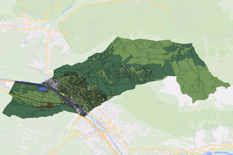 Kartenvorschau des Bodenverbrauchs der KG Nüziders