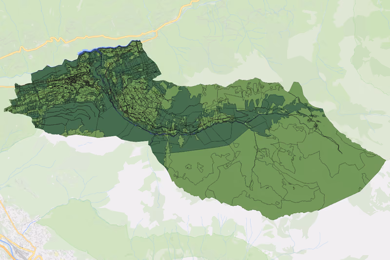 Kartenvorschau des Bodenverbrauchs der KG Raggal