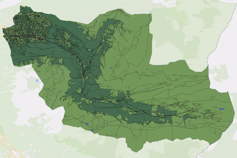 Kartenvorschau des Bodenverbrauchs der KG Silbertal