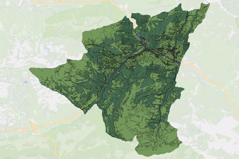 Kartenvorschau des Bodenverbrauchs der KG Au
