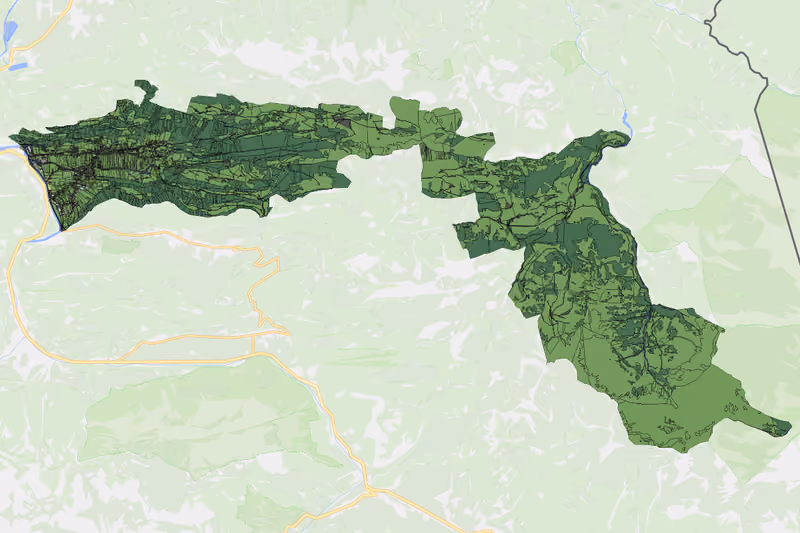 Kartenvorschau des Bodenverbrauchs der KG Bezau