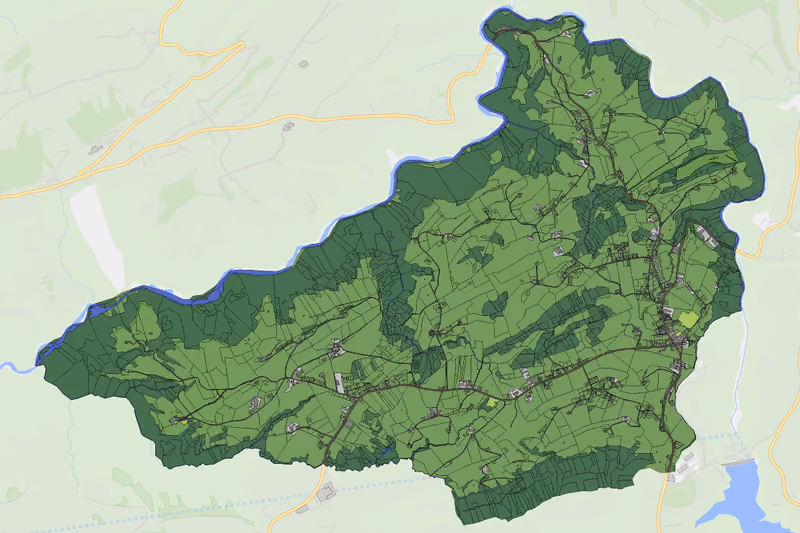 Kartenvorschau des Bodenverbrauchs der KG Krumbach