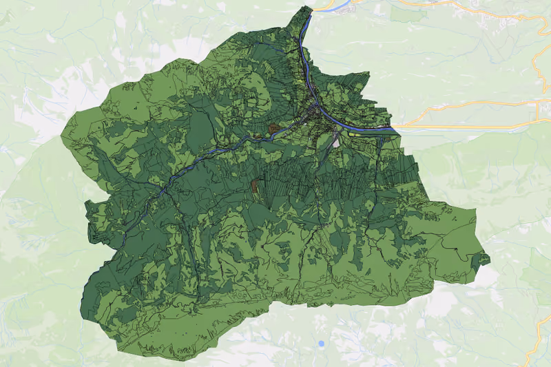Kartenvorschau des Bodenverbrauchs der KG Mellau