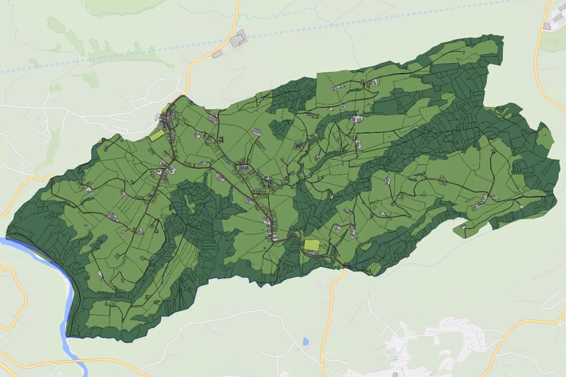 Kartenvorschau des Bodenverbrauchs der KG Oberlangenegg