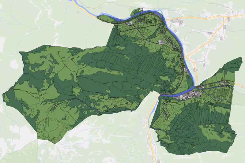 Kartenvorschau des Bodenverbrauchs der KG Reuthe