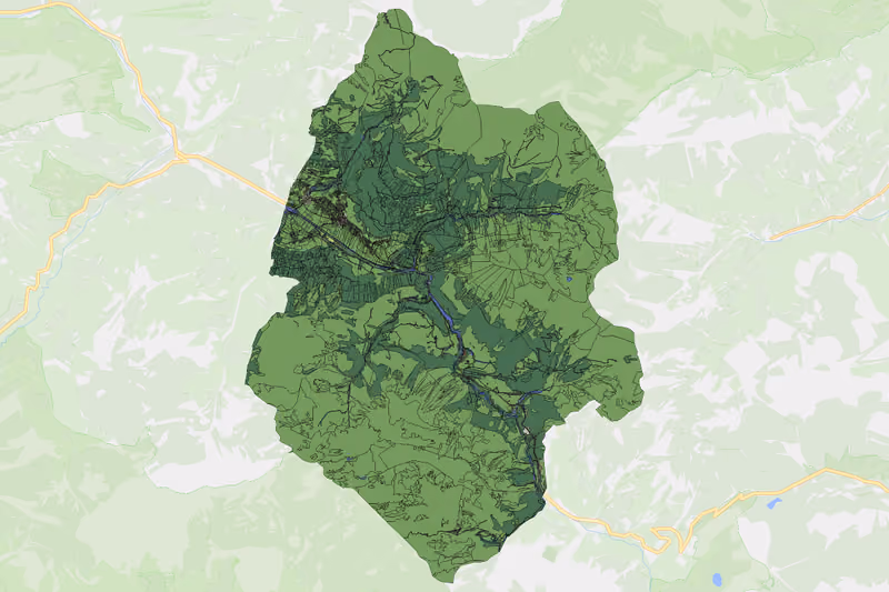 Kartenvorschau des Bodenverbrauchs der KG Schoppernau