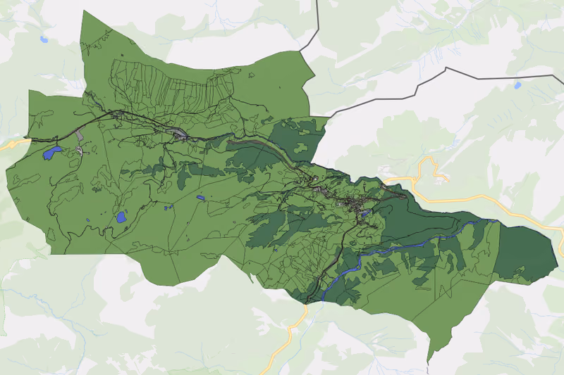 Kartenvorschau des Bodenverbrauchs der KG Warth