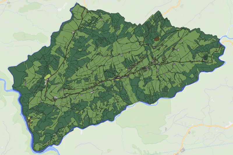 Kartenvorschau des Bodenverbrauchs der KG Doren