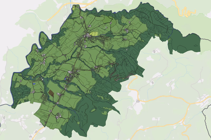 Kartenvorschau des Bodenverbrauchs der KG Hohenweiler