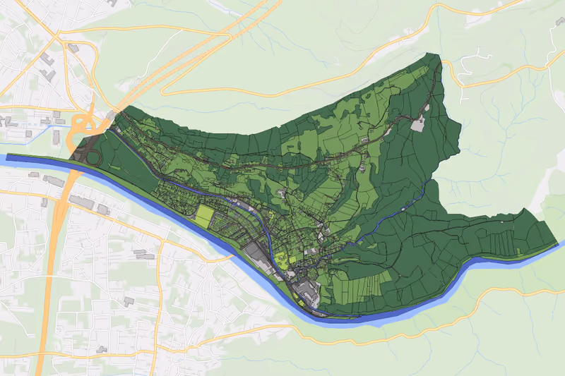 Kartenvorschau des Bodenverbrauchs der KG Kennelbach
