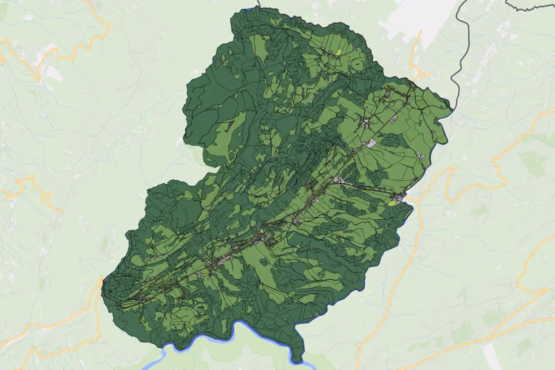 Kartenvorschau des Bodenverbrauchs der KG Langen
