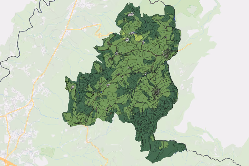 Kartenvorschau des Bodenverbrauchs der KG Möggers