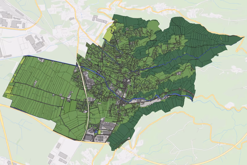 Kartenvorschau des Bodenverbrauchs der KG Schwarzach
