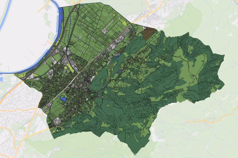 Kartenvorschau des Bodenverbrauchs der KG Hohenems