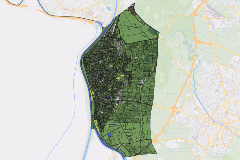 Kartenvorschau des Bodenverbrauchs der KG Lustenau
