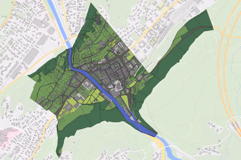 Kartenvorschau des Bodenverbrauchs der KG Feldkirch