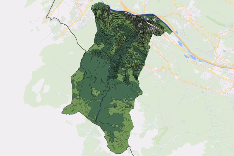 Kartenvorschau des Bodenverbrauchs der KG Frastanz I