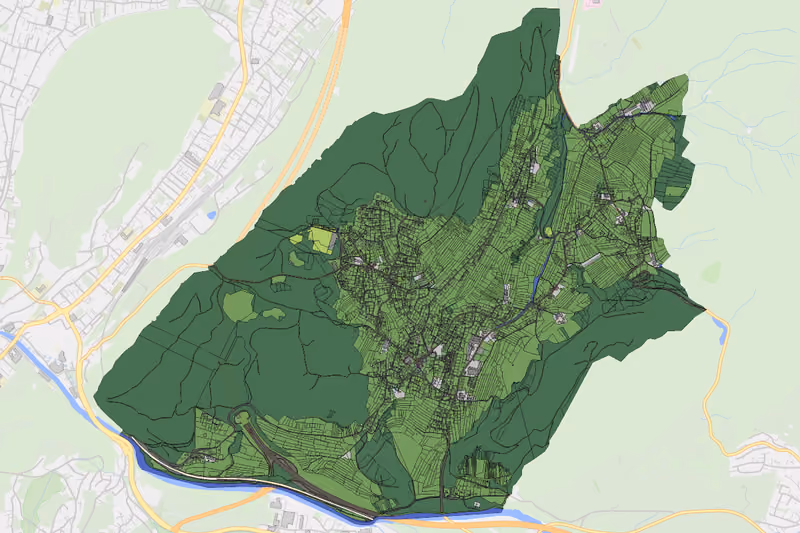 Kartenvorschau des Bodenverbrauchs der KG Göfis