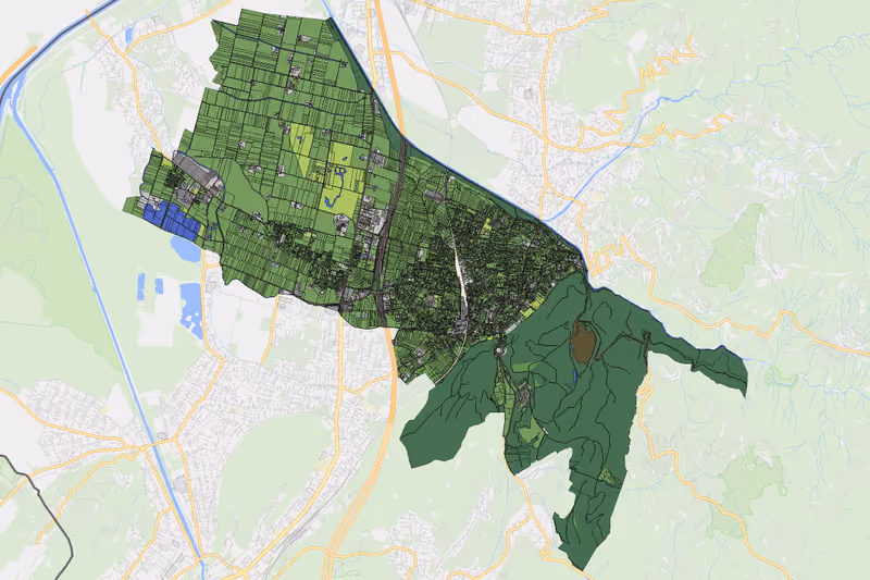 Kartenvorschau des Bodenverbrauchs der KG Rankweil
