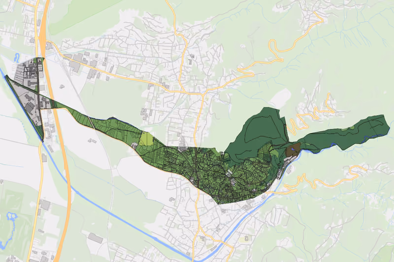 Kartenvorschau des Bodenverbrauchs der KG Röthis