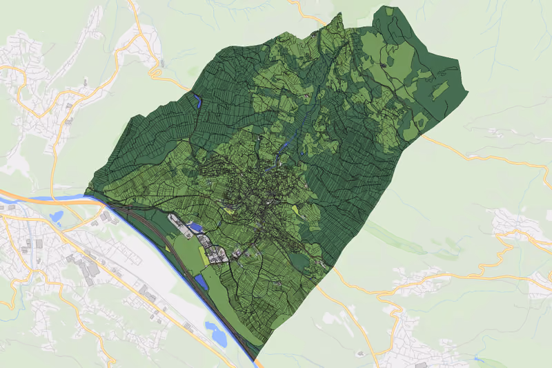 Kartenvorschau des Bodenverbrauchs der KG Satteins